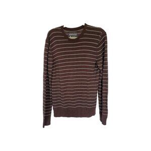 Aeropostale Pullover Sweater Sz M Brown Stripped Long Sleeve Boys Juniors Men